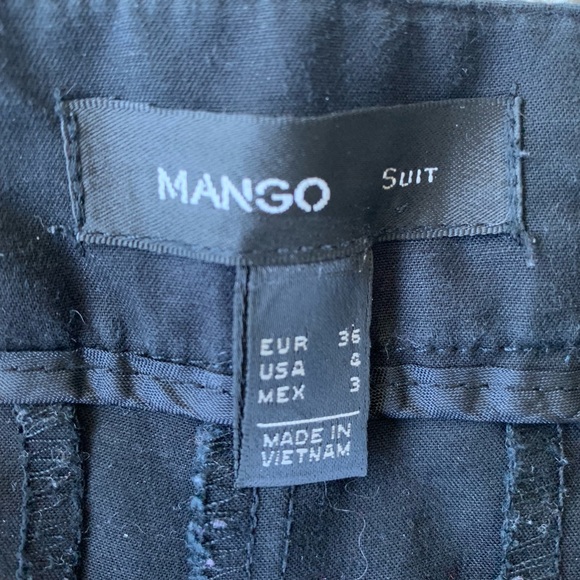 Mango Black Leather Trim Cigarette Pants - Picture 7 of 7